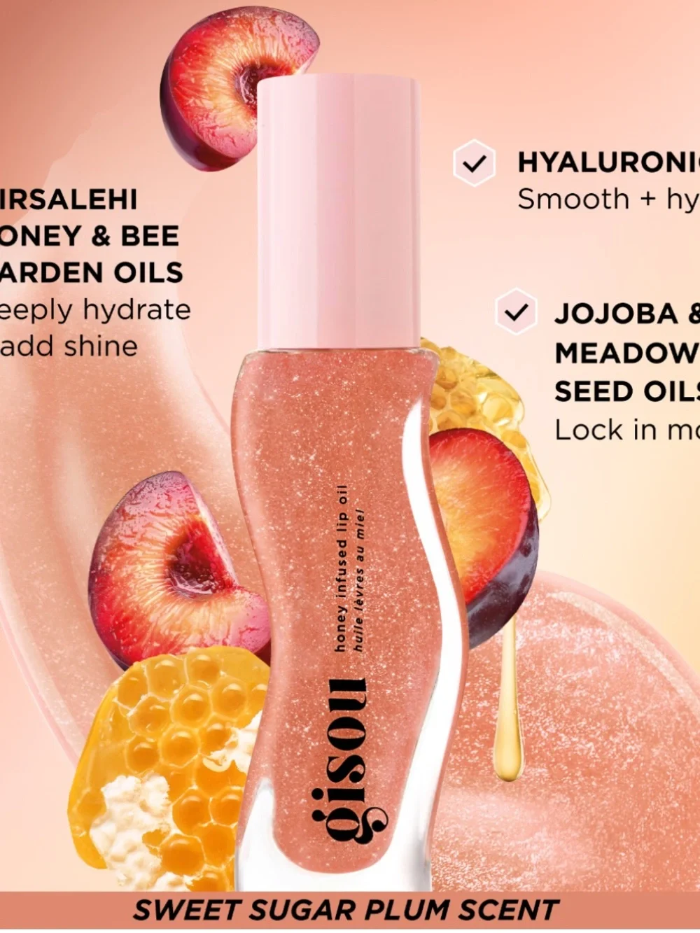 Gisou Honey Infused Hydrating Lip Oil in Glazed Plum (NEW NO BOX)
